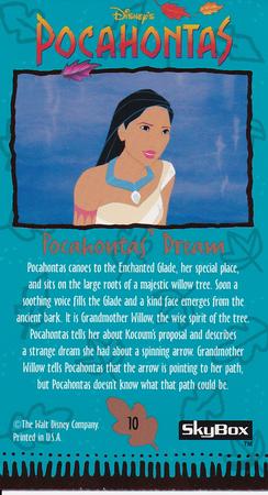 1995 SkyBox Pocahontas Limited Edition Widevision Set #10 Pocahontas' Dream Back