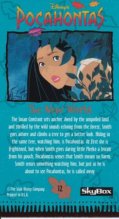 1995 SkyBox Pocahontas Limited Edition Widevision Set #12 The New World Back