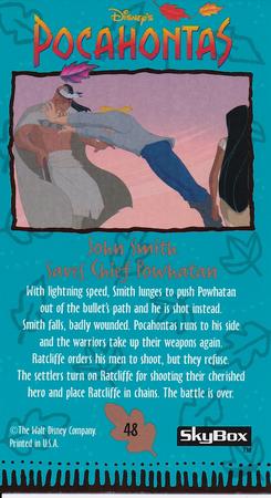 1995 SkyBox Pocahontas Limited Edition Widevision Set #48 John Smith Saves Chief Powhatan Back