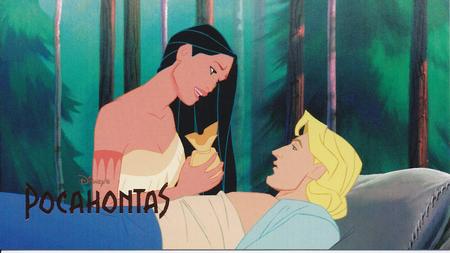 1995 SkyBox Pocahontas Limited Edition Widevision Set #49 Pocahontas and John Smith Must Part Front