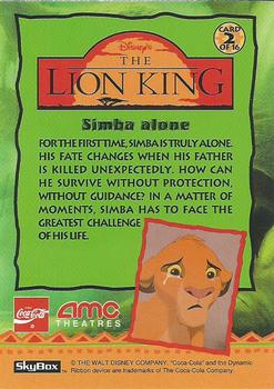 1994 SkyBox The Lion King Series 1 & 2 - Coca-Cola / AMC Theater #2 Simba Alone Back
