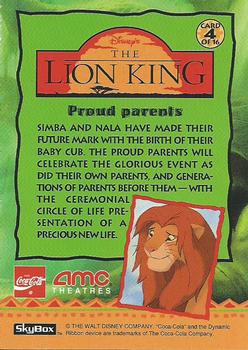 1994 SkyBox The Lion King Series 1 & 2 - Coca-Cola / AMC Theater #4 Proud Parents Back