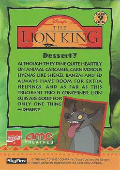1994 SkyBox The Lion King Series 1 & 2 - Coca-Cola / AMC Theater #9 Dessert? Back