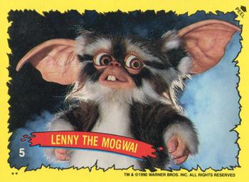 1990 Topps Gremlins 2: The New Batch - Green Border Stickers #5 Lenny the Mogwai Front
