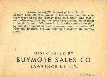 1960 Buymore Sales Treasure Island (W527) #16 Captain Smollett Back