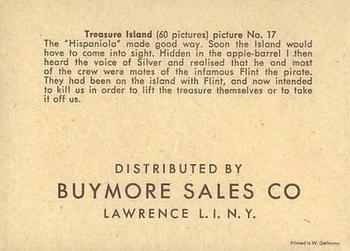 1960 Buymore Sales Treasure Island (W527) #17 The Hispaniola Back