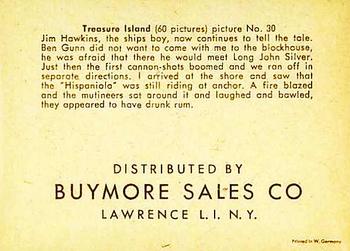 1960 Buymore Sales Treasure Island (W527) #30 Jim Hawkins Back