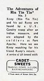 1960 Cadet Sweets Adventures of Rin Tin Tin #3 Rinty & his pal Rusty Back
