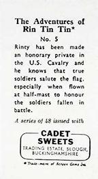 1960 Cadet Sweets Adventures of Rin Tin Tin #5 Rinty has been made... Back