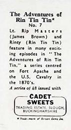1960 Cadet Sweets Adventures of Rin Tin Tin #7 Rip Masters & Rinty Back