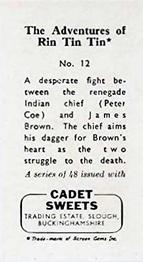 1960 Cadet Sweets Adventures of Rin Tin Tin #12 A desperate fight... Back