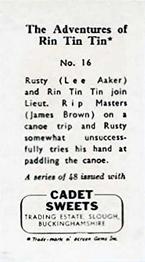 1960 Cadet Sweets Adventures of Rin Tin Tin #16 Rusty & Rin Tin Tin... Back