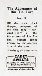 1960 Cadet Sweets Adventures of Rin Tin Tin #17 Off the set Hal Hopper... Back