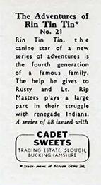 1960 Cadet Sweets Adventures of Rin Tin Tin #21 Rin Tin Tin Back