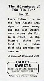 1960 Cadet Sweets Adventures of Rin Tin Tin #22 Every Indian tribe in... Back
