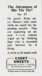 1960 Cadet Sweets Adventures of Rin Tin Tin #39 On Guard, Rinty and... Back