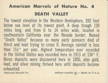 1963 Nabisco American Marvels of Nature #4 Death Valley Back