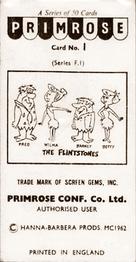 1963 Primrose Confectionery The Flintstones #1 Today's Breakfast Back