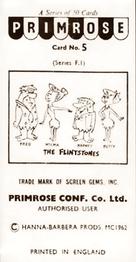 1963 Primrose Confectionery The Flintstones #5 What's the bill like, Barney? Back