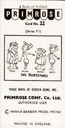 1963 Primrose Confectionery The Flintstones #22 Dino knows the short cuts Back