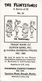 1963 Primrose Confectionery The Flintstones #34 How are you doing, Barney? Back