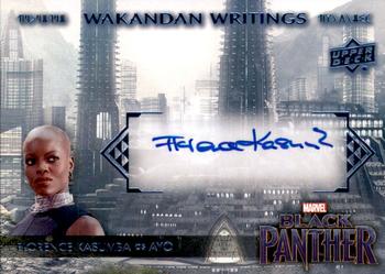 2018 Upper Deck Marvel Black Panther - Wakandan Writings Autographs #WW-YO Florence Kasumba Front