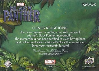 2018 Upper Deck Marvel Black Panther - The King's Mantle Memorabilia #KM-OK Okoye Back