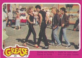 1978 O-Pee-Chee Grease #26 Danny and Sandy -- Made for Each Other! Front