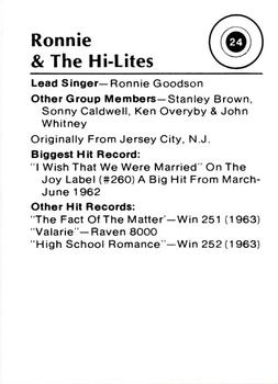 1982 Music Nostalgia Rock Greats Series 1 and 2 #24 Ronnie & The Hi-Lites Back