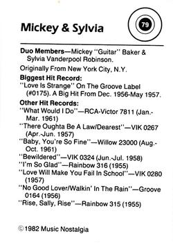 1982 Music Nostalgia Rock Greats Series 1 and 2 #79 Mickey & Sylvia Back