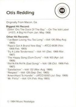 1984 Music Nostalgia Rock Greats Series 3 #102 Otis Redding Back