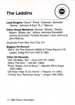 1984 Music Nostalgia Rock Greats Series 3 #126 The Laddins Back