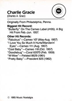 1985 Music Nostalgia Rock Greats Series 4 #163 Charlie Gracie Back
