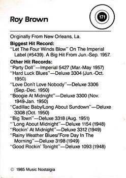 1985 Music Nostalgia Rock Greats Series 4 #171 Roy Brown Back