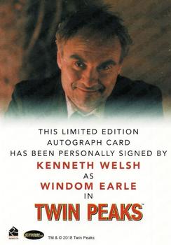 2018 Rittenhouse Twin Peaks - Autographs Classic #NNO Kenneth Welsh Back