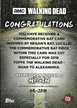 2018 Topps The Walking Dead Road to Alexandria - Manufactured Bat Cards #BR-JDM Negan Back
