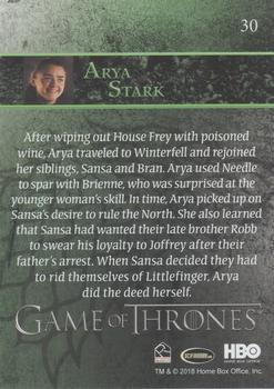 2018 Rittenhouse Game of Thrones Season 7 - Holofoil #30 Arya Stark Back