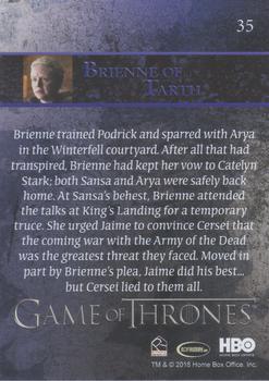 2018 Rittenhouse Game of Thrones Season 7 - Holofoil #35 Brienne of Tarth Back