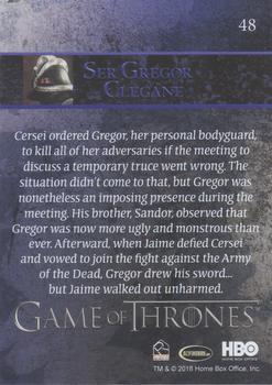 2018 Rittenhouse Game of Thrones Season 7 - Holofoil #48 Ser Gregor Clegane Back