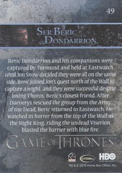 2018 Rittenhouse Game of Thrones Season 7 - Holofoil #49 Ser Beric Dondarrion Back