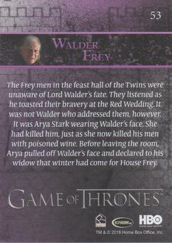 2018 Rittenhouse Game of Thrones Season 7 - Holofoil #53 Lord Walder Frey Back