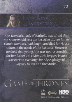 2018 Rittenhouse Game of Thrones Season 7 - Holofoil #72 Lady Alys Karstark Back