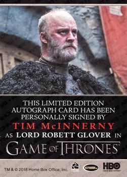 2018 Rittenhouse Game of Thrones Season 7 - Autographs Bordered #NNO Tim McInnerny Back