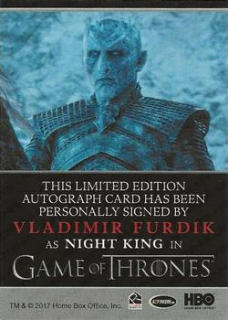 2018 Rittenhouse Game of Thrones Season 7 - Autographs Bordered #NNO Vladimir Furdik Back