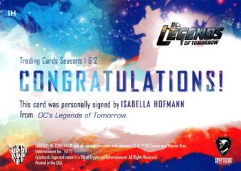 2018 Cryptozoic DC's Legends of Tomorrow Seasons 1 & 2 - Autographs #IH Isabella Hofmann Back