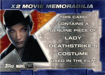 2003 Topps X2: X-Men United - X2 Movie Memorabilia #NNO Lady Deathstrike Back