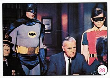 1966 O-Pee-Chee Batman Bat Laffs #28 Batman, Robin and Commissioner Gordon Front