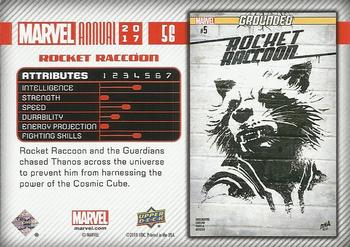 2017 Upper Deck Marvel Annual - Blue Foil #56 Rocket Raccoon Back