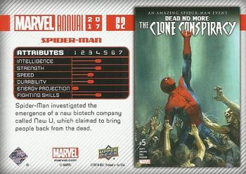 2017 Upper Deck Marvel Annual - Blue Foil #62 Spider-Man Back