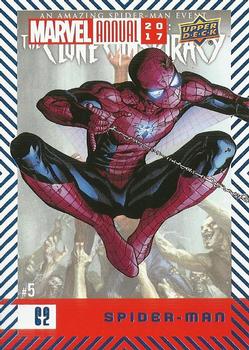 2017 Upper Deck Marvel Annual - Blue Foil #62 Spider-Man Front